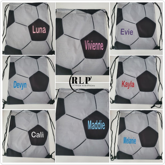 Cynthia's Personalized Drawstring Soccer Bags